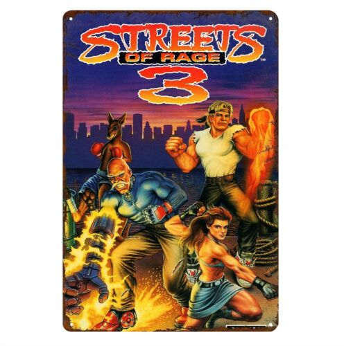 Retro Gaming Us - Y1, Streets Of 3 Retro-Videospiel-Metallposter, Blechschild,
