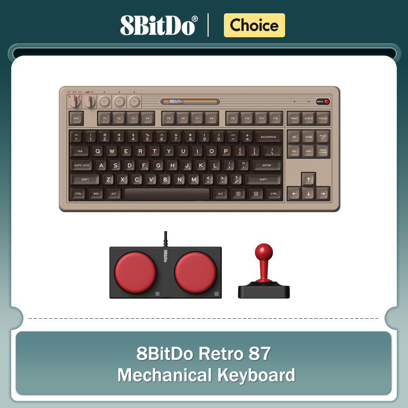 Retro Gaming Us - 8BitDo Retro mechanische Tastatur, BT/2,4G/USB-C Hot-Swap-fähige