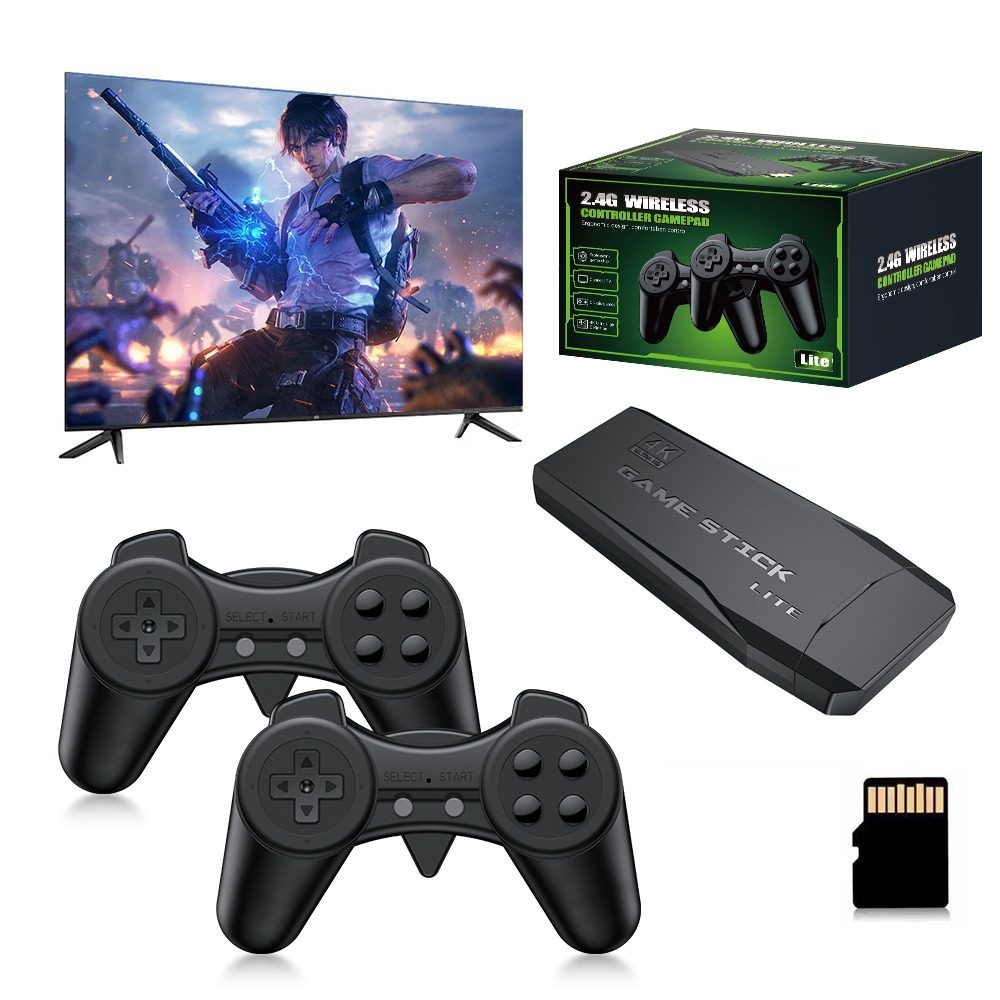 Retro Gaming Arcade Console - Tragbare 4K Retro-Spielekonsole mit 2 Kabellosen