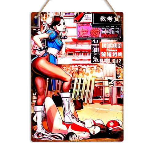 Retro Gaming Us - Chun Li Retro Gaming Metall-Wandschild Plakette