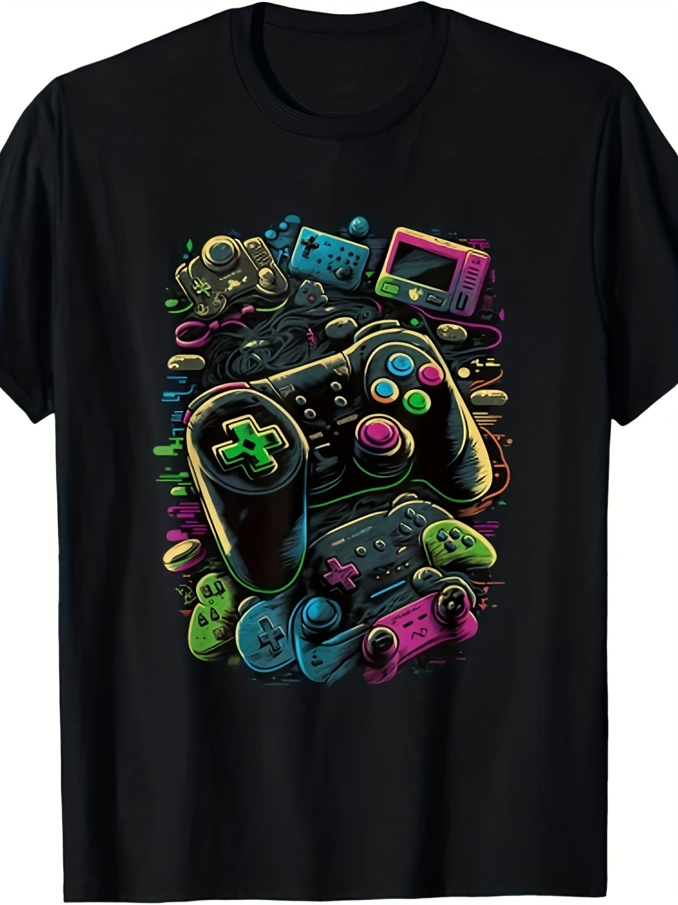 Retro Gaming Icons - Herren & Unisex Retro-Videospiel-Controller T-Shirt -